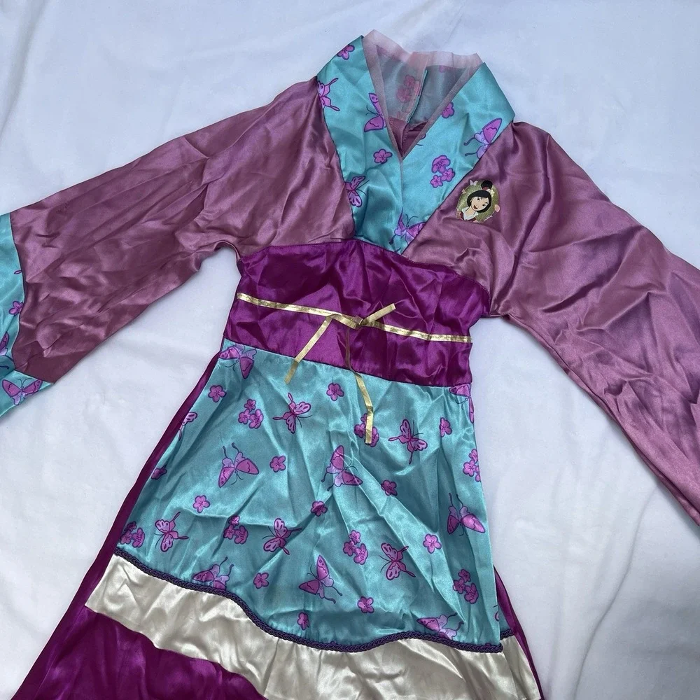 Disney Store Mulan Costume Dress Kids Size 6/6X Halloween Hanfu Princess Y2K era